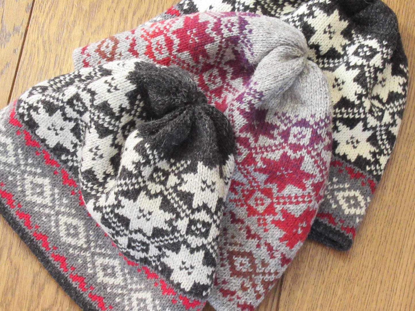 Knitted Wool Hat Beanie in Dark Gray.